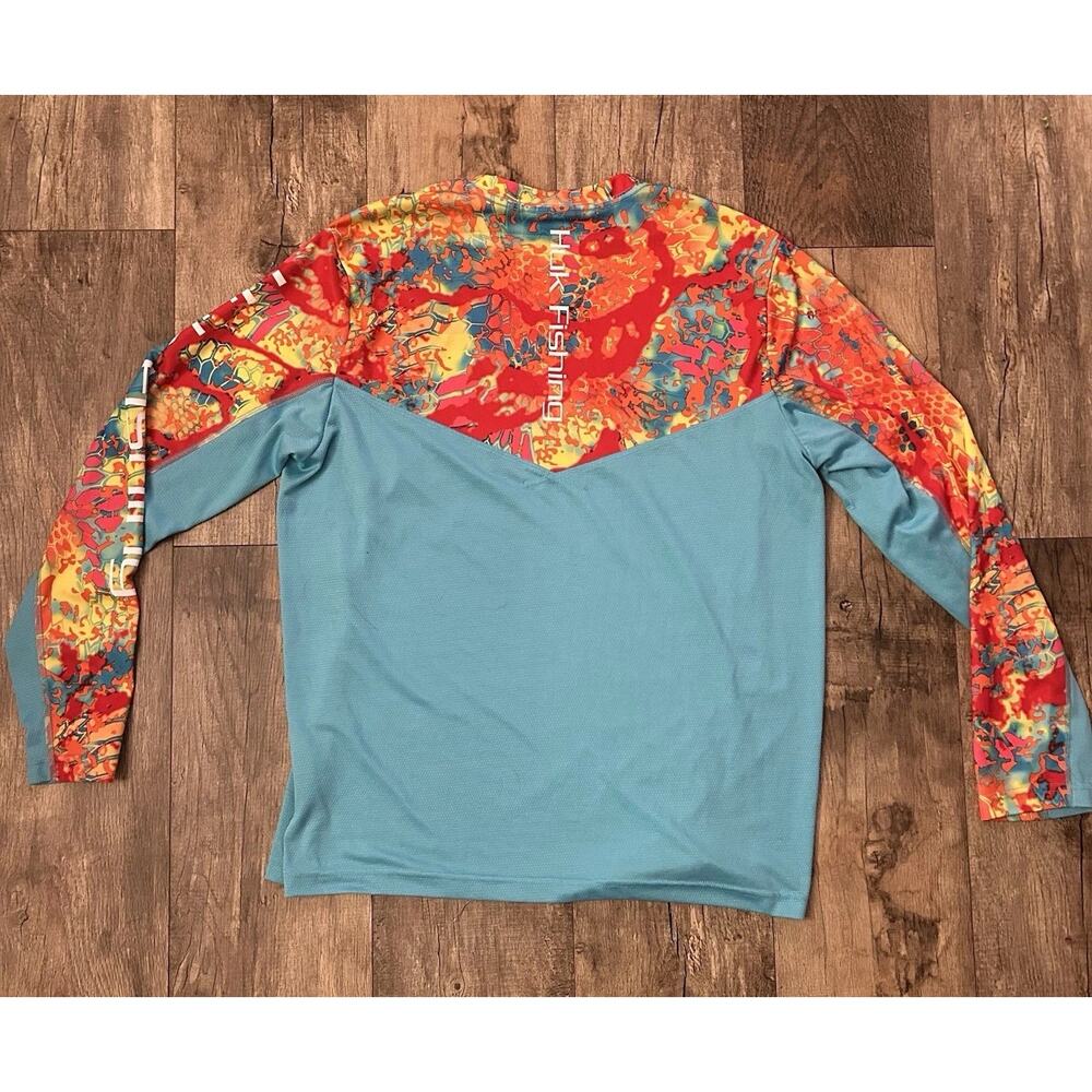 Huk Performance Kryptek Icon X Camo Long Sleeve Fishing Shirt Colorful Large - Picture 5 of 6